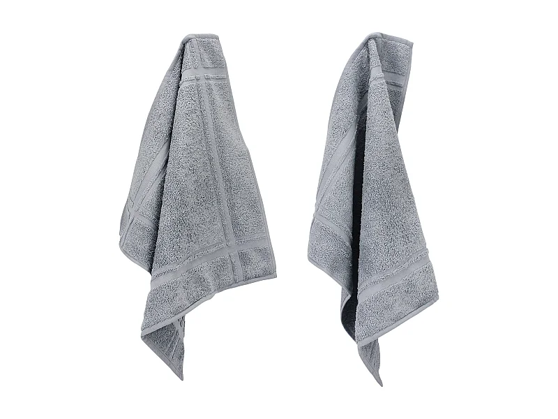 Lot de 2 torchons de cuisine 50x50 cm éponge PURE KITCHEN TERRY Argent