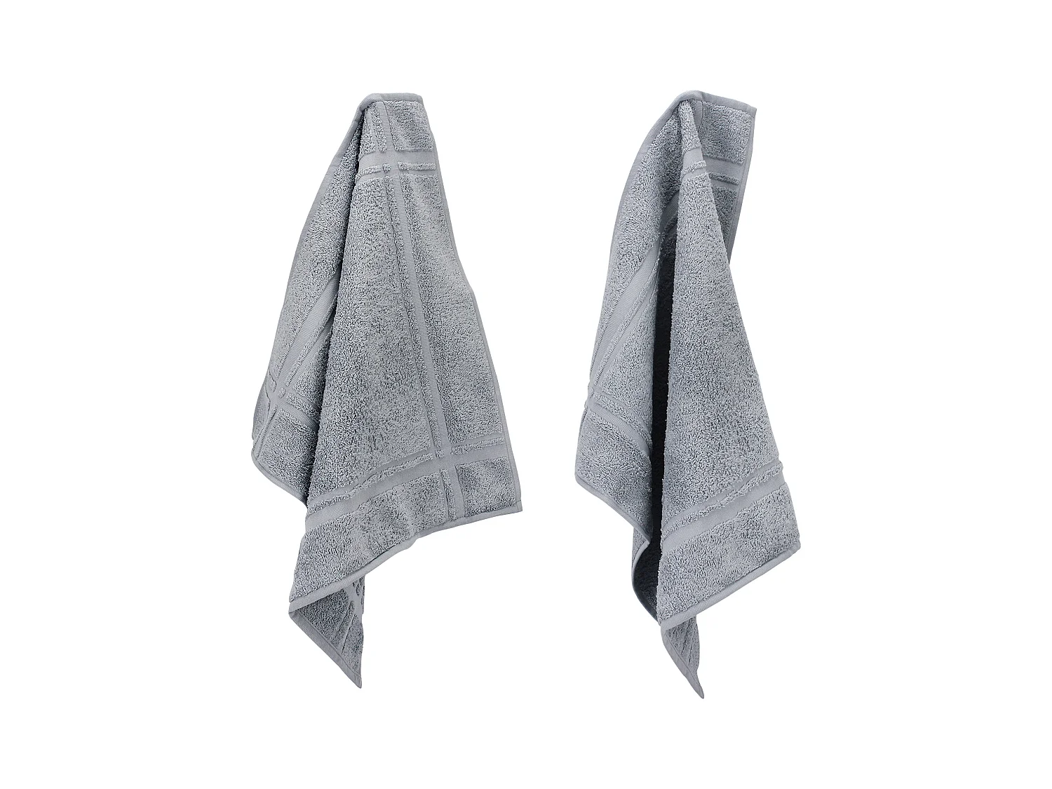 Lot de 2 torchons de cuisine 50x50 cm éponge PURE KITCHEN TERRY Argent