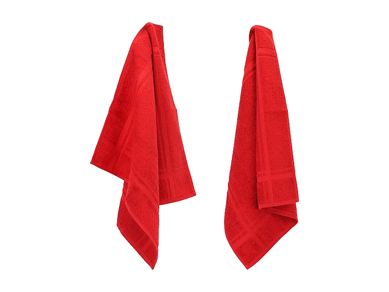 Lot de 2 torchons de cuisine 50x50 cm éponge PURE KITCHEN TERRY Rouge