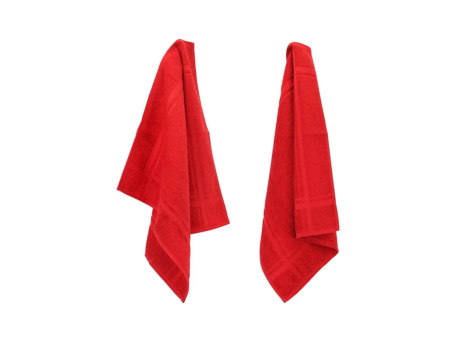 Lot de 2 torchons de cuisine 50x50 cm éponge PURE KITCHEN TERRY Rouge