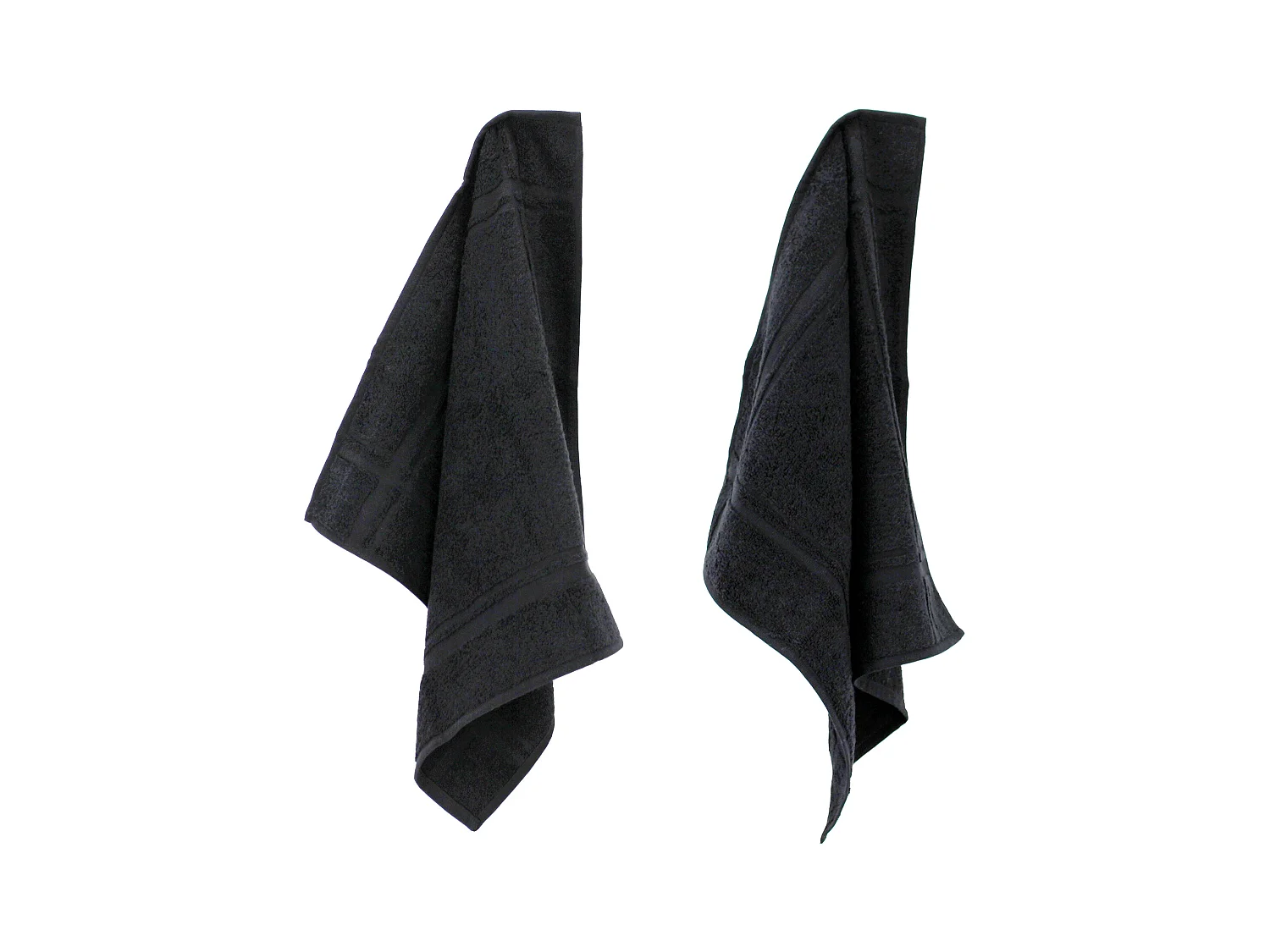 Lot de 2 torchons de cuisine 50x50 cm éponge PURE KITCHEN TERRY Noir