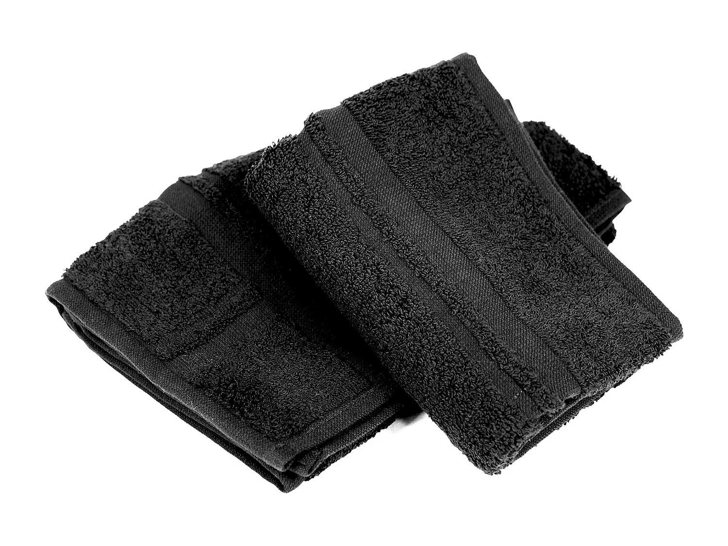 Lot de 2 torchons de cuisine 50x50 cm éponge PURE KITCHEN TERRY Noir