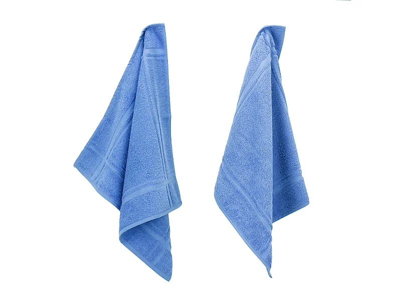 Lot de 2 torchons de cuisine 50x50 cm éponge PURE KITCHEN TERRY Bleu Mer