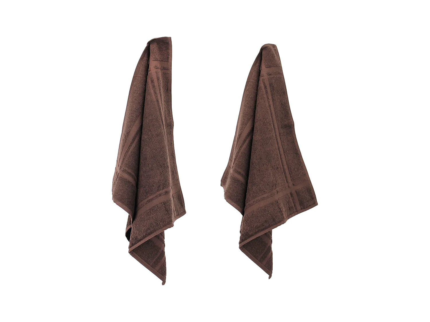 Lot de 2 torchons de cuisine 50x50 cm éponge PURE KITCHEN TERRY Marron