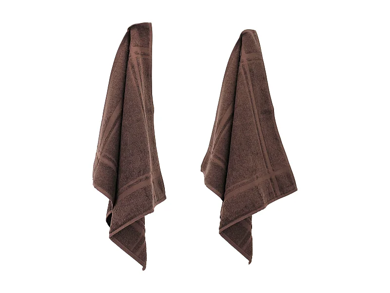 Lot de 2 torchons de cuisine 50x50 cm éponge PURE KITCHEN TERRY Marron
