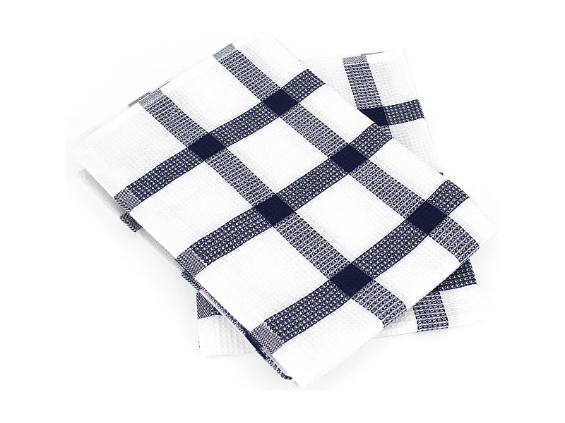 Lot de 2 torchons de cuisine 50x70 cm CHECKS bleu