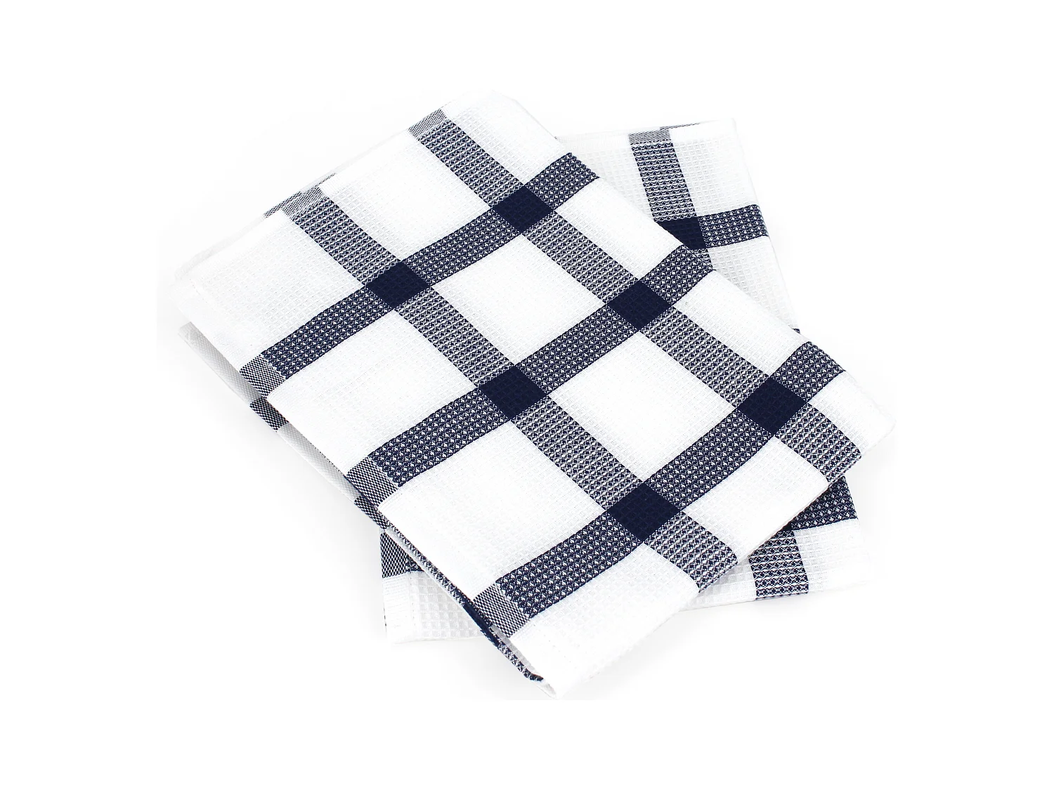 Lot de 2 torchons de cuisine 50x70 cm CHECKS bleu