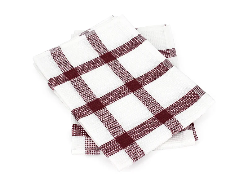 Lot de 2 torchons de cuisine 50x70 cm CHECKS rouge