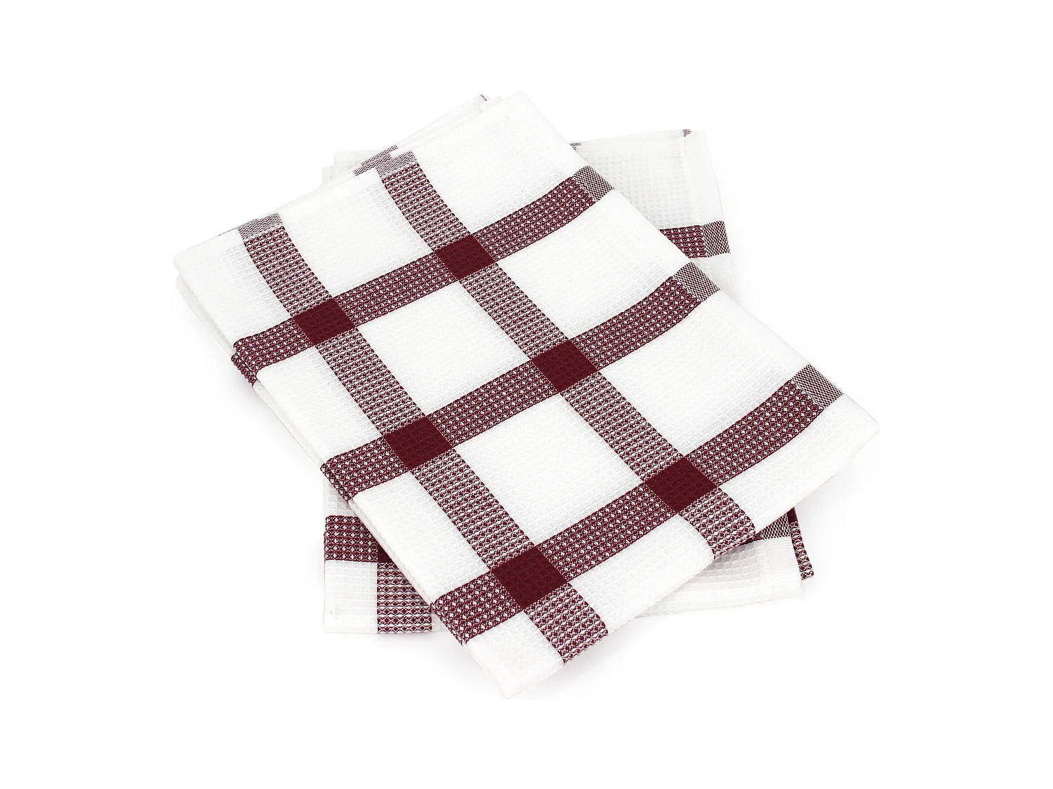 Lot de 2 torchons de cuisine 50x70 cm CHECKS rouge