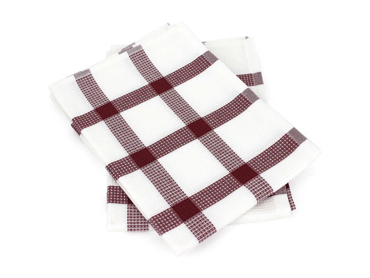 Lot de 2 torchons de cuisine 50x70 cm CHECKS rouge