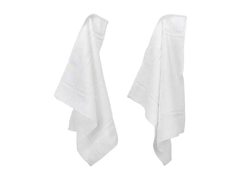 Lot de 2 torchons de cuisine 50x50 cm éponge PURE KITCHEN TERRY Blanc