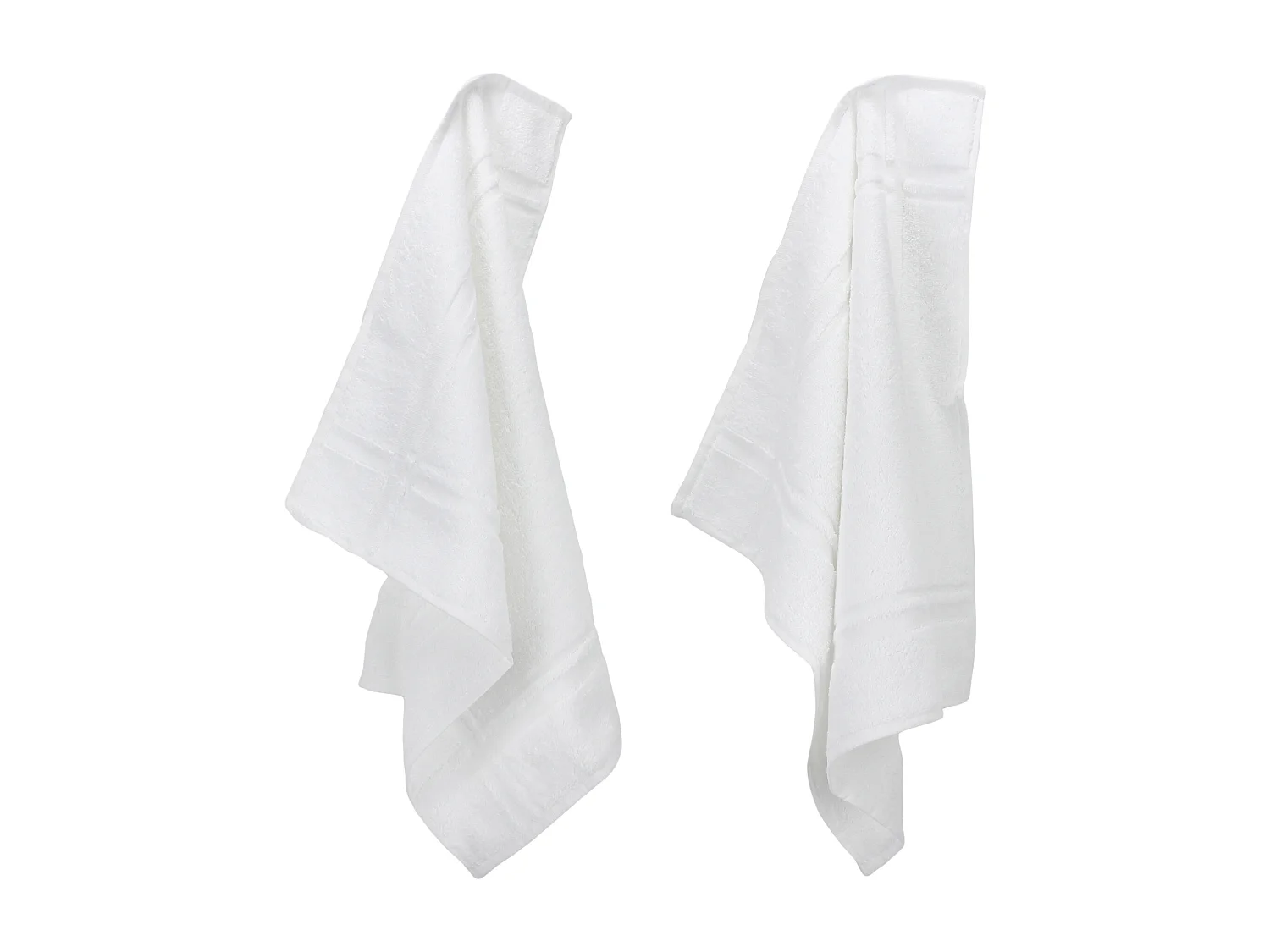 Lot de 2 torchons de cuisine 50x50 cm éponge PURE KITCHEN TERRY Blanc