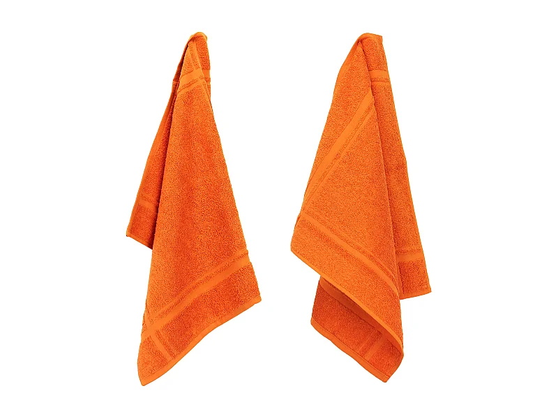 Lot de 2 torchons de cuisine 50x50 cm éponge PURE KITCHEN TERRY Orange