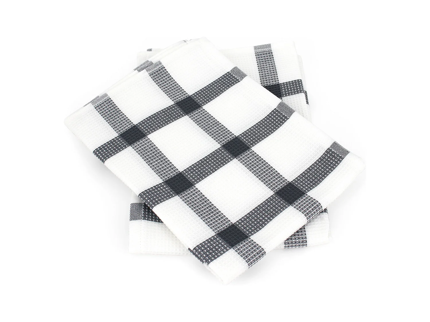 Lot de 2 torchons de cuisine 50x70 cm CHECKS gris