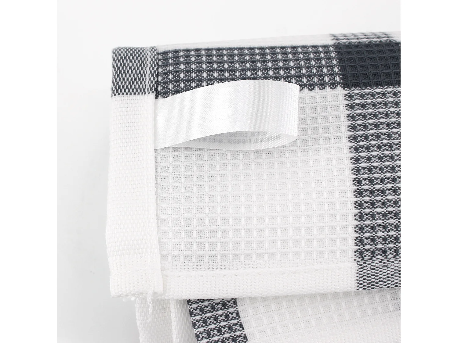 Lot de 2 torchons de cuisine 50x70 cm CHECKS gris