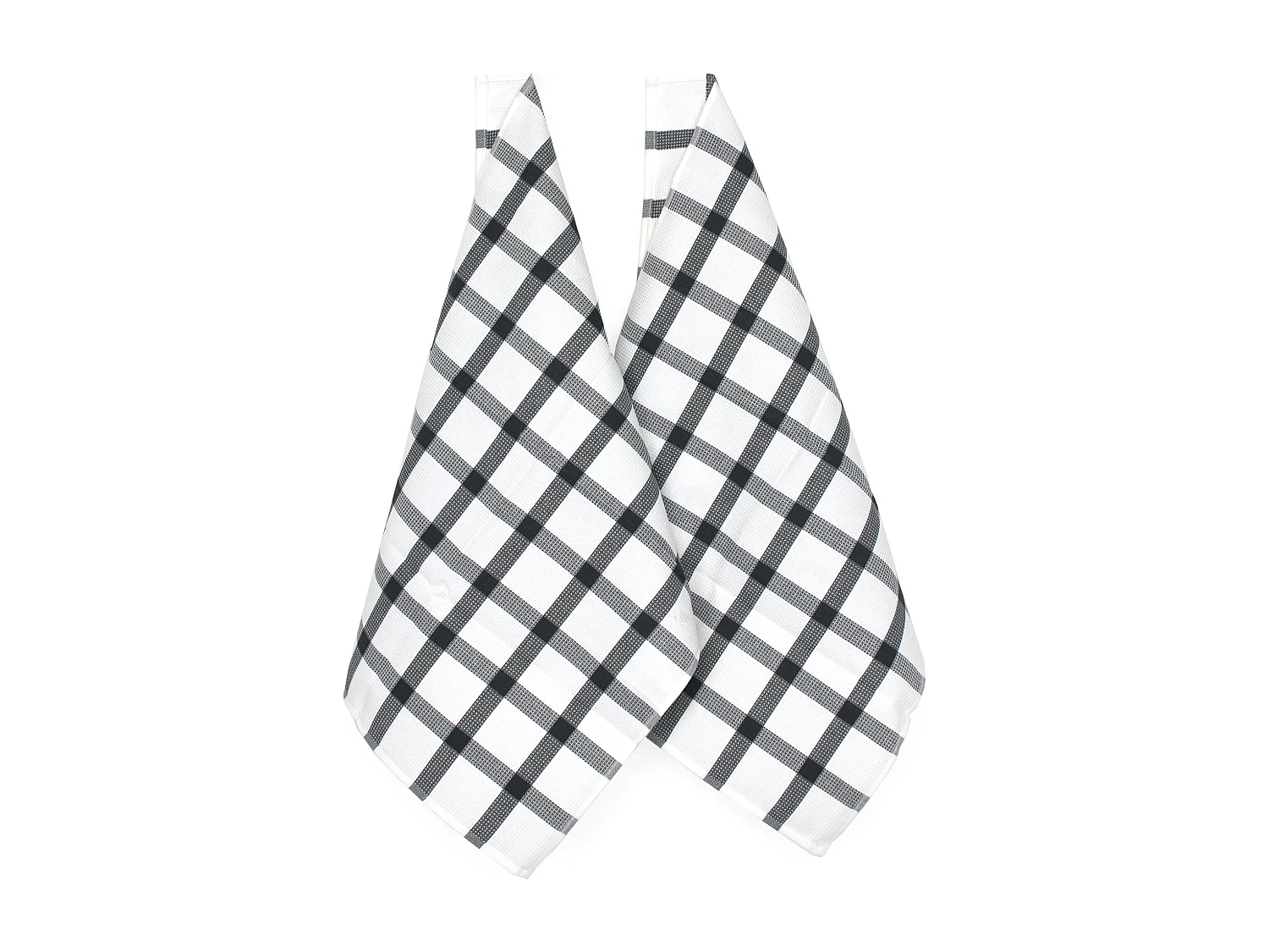 Lot de 2 torchons de cuisine 50x70 cm CHECKS gris