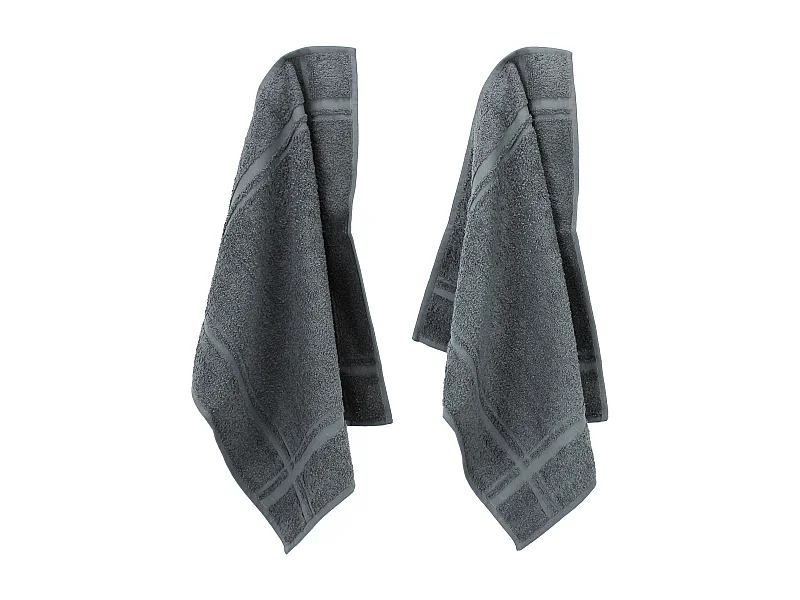 Lot de 2 torchons de cuisine 50x50 cm éponge PURE KITCHEN TERRY Gris
