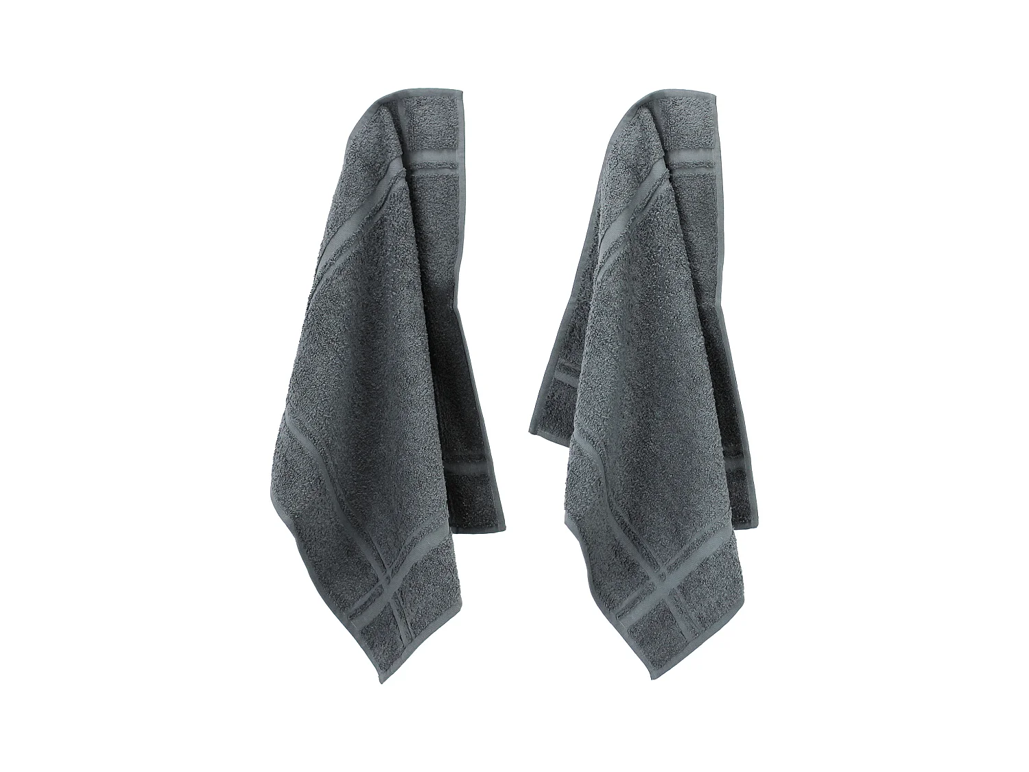 Lot de 2 torchons de cuisine 50x50 cm éponge PURE KITCHEN TERRY Gris