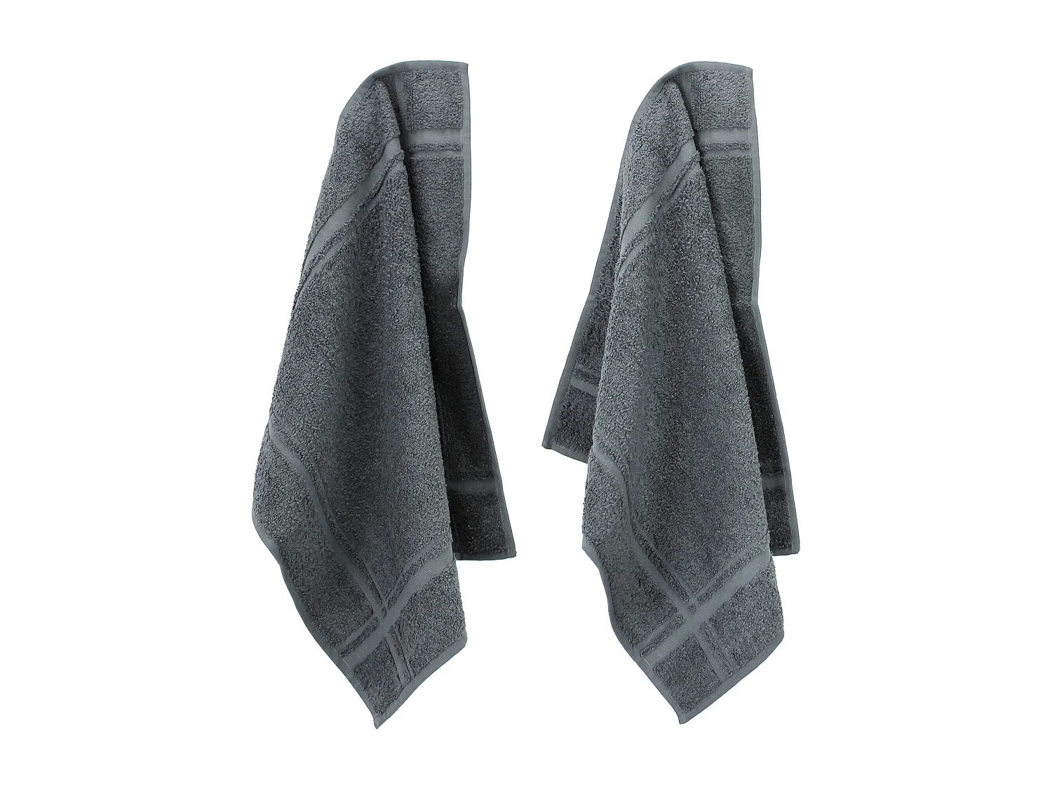 Lot de 2 torchons de cuisine 50x50 cm éponge PURE KITCHEN TERRY Gris