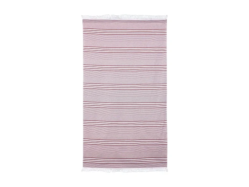 Drap de plage Fouta 100x180 cm coton 290 g/m² JESOLO Rayures Rouge
