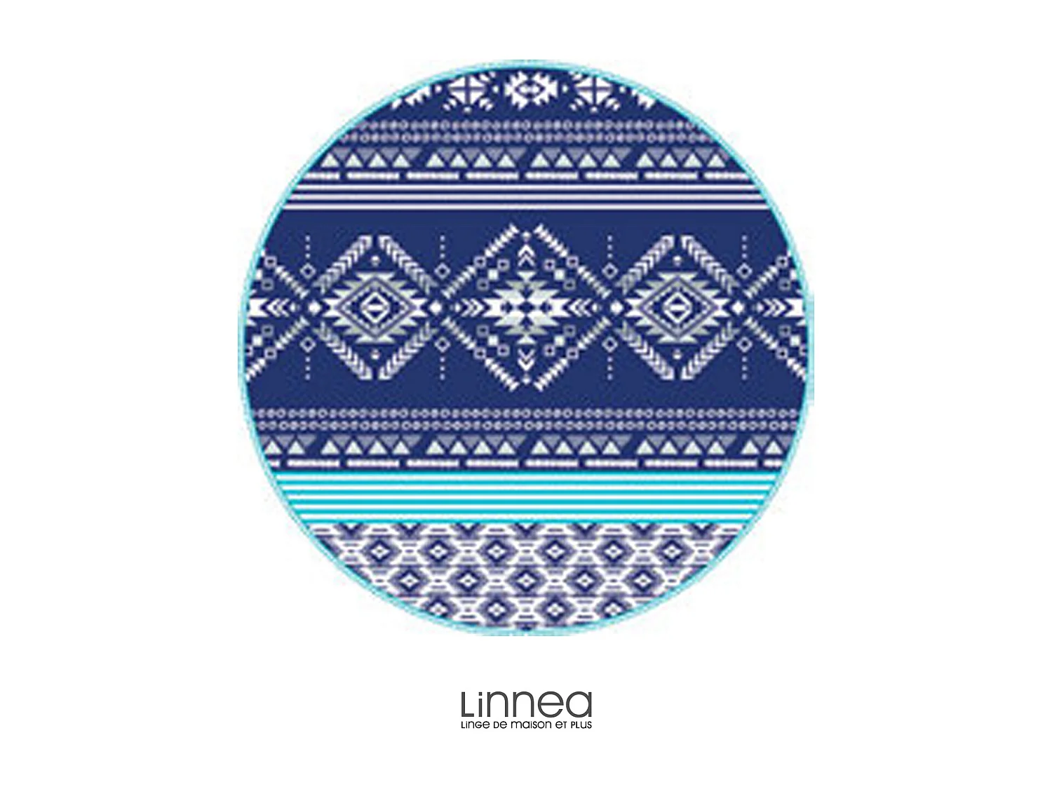 Drap de plage rond 180 cm INCA Bleu
