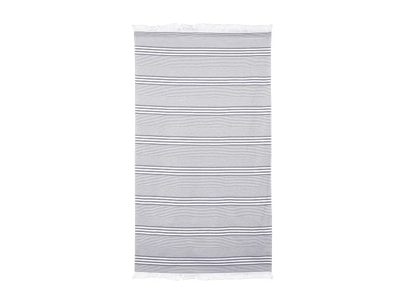 Drap de plage Fouta 100x180 cm coton 290 g/m² AMALFI Rayures Gris