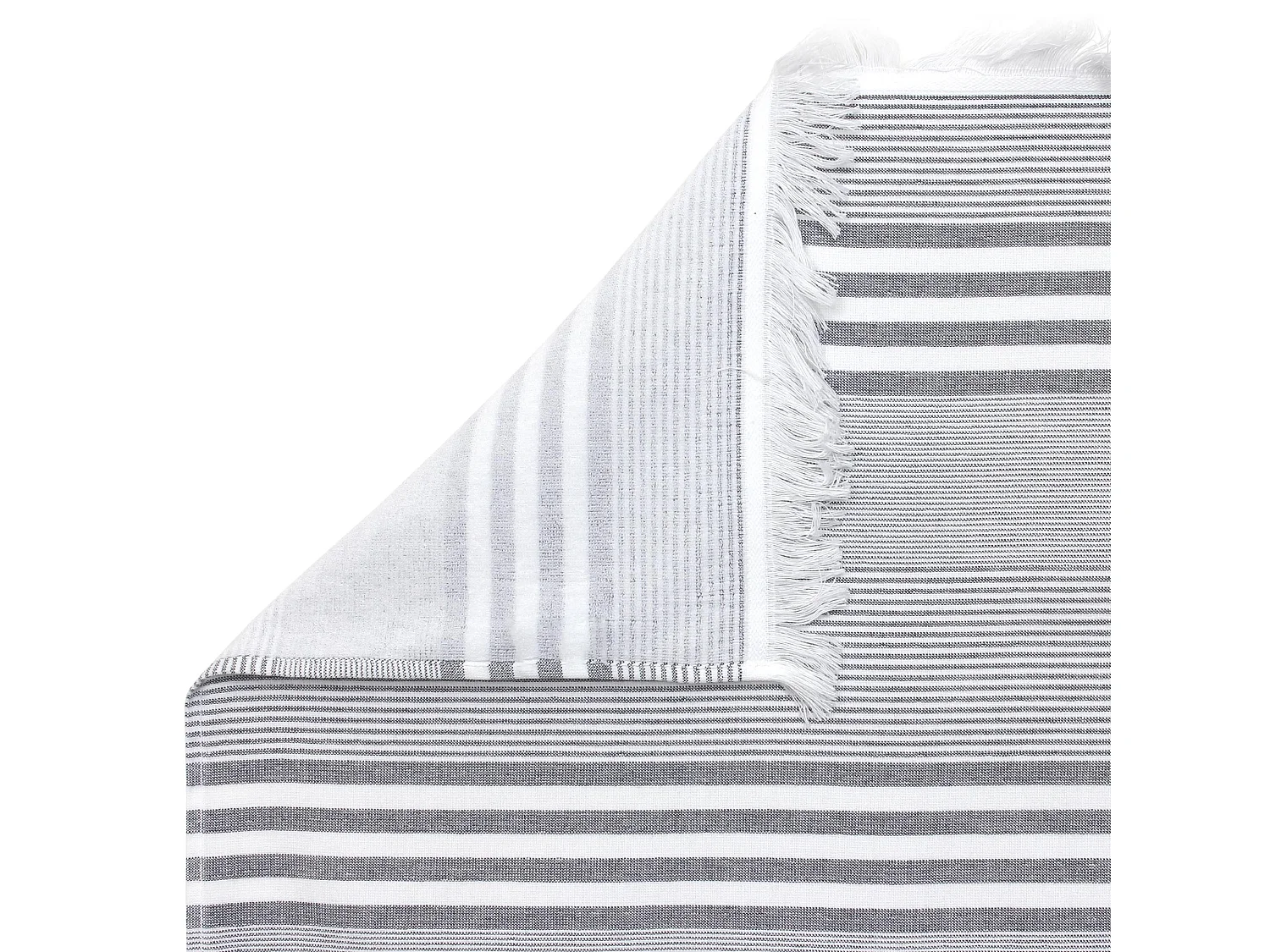 Drap de plage Fouta 100x180 cm coton 290 g/m² AMALFI Rayures Gris