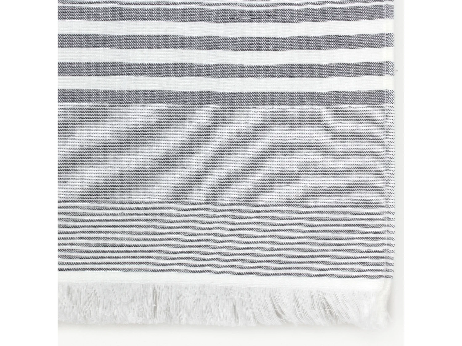 Drap de plage Fouta 100x180 cm coton 290 g/m² AMALFI Rayures Gris