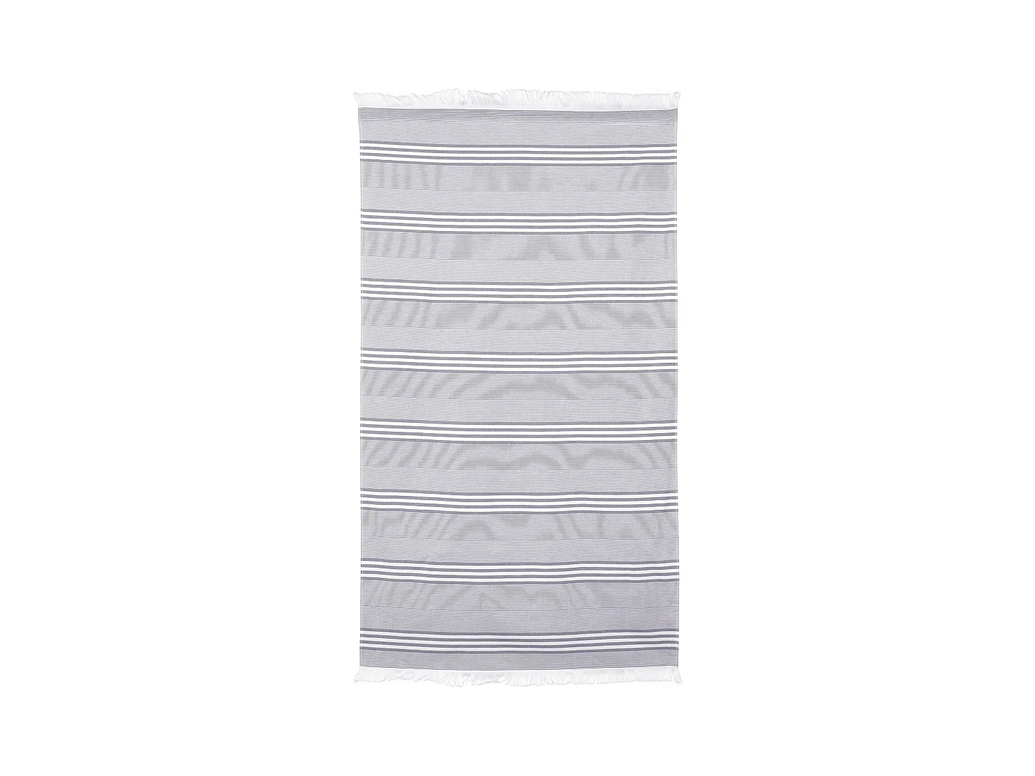 Drap de plage Fouta 100x180 cm coton 290 g/m² AMALFI Rayures Gris