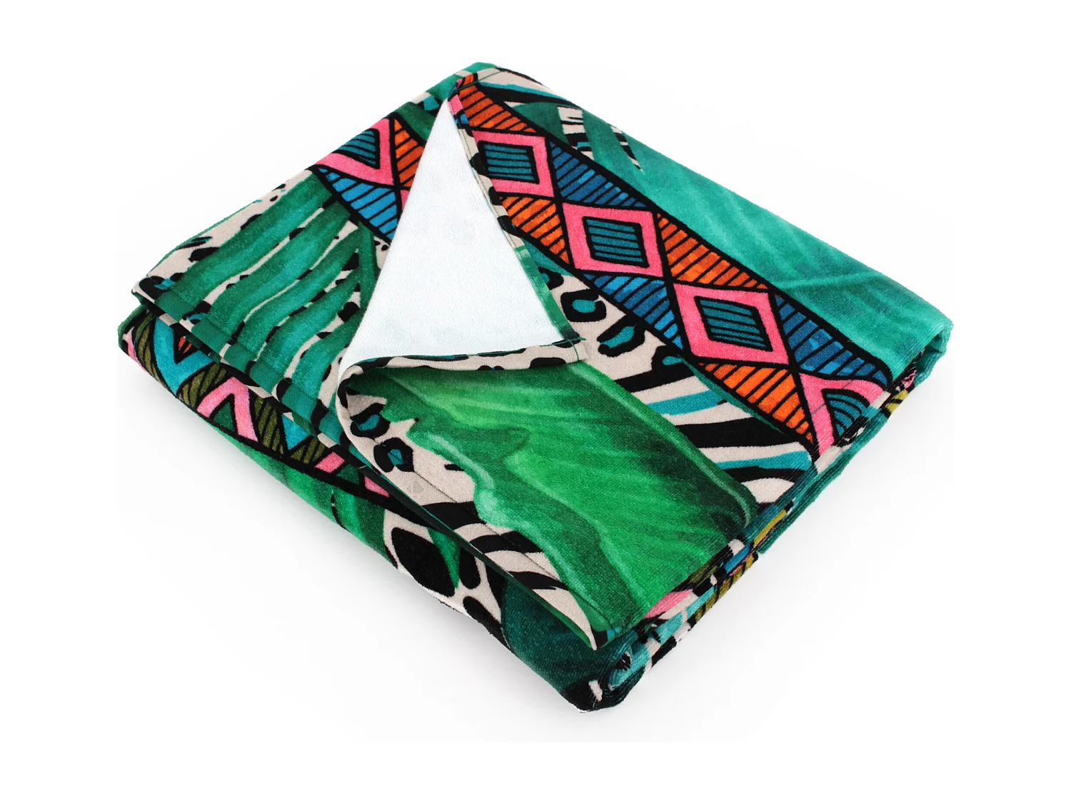 Drap de plage 100x180 cm JUNGLE Vert