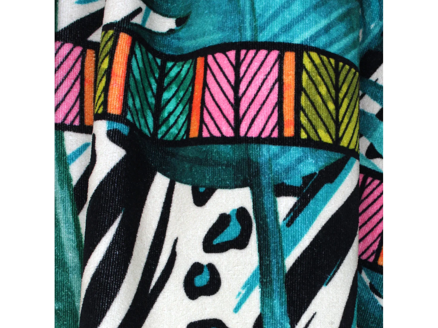 Drap de plage 100x180 cm JUNGLE Vert