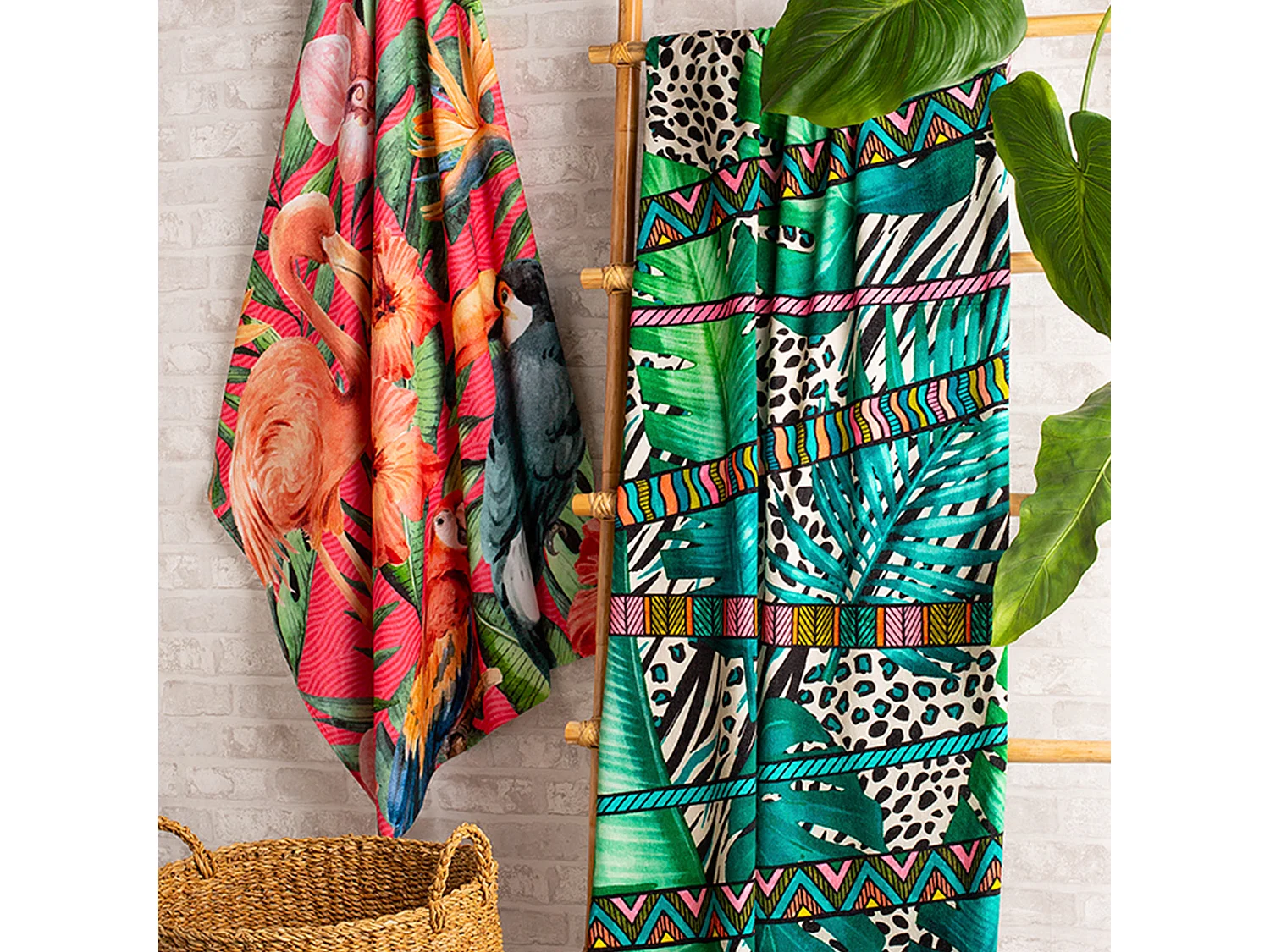 Drap de plage 100x180 cm JUNGLE Vert