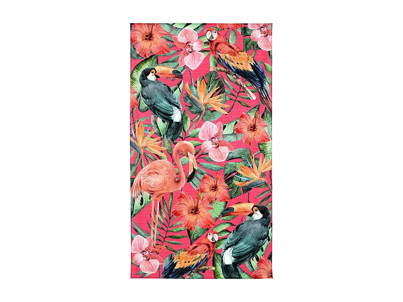Drap de plage 100x180 cm TROPICAL Rose