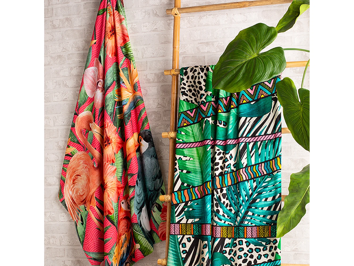 Drap de plage 100x180 cm TROPICAL Rose