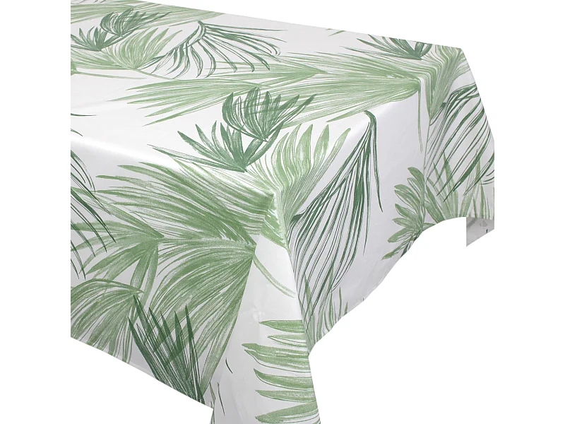Nappe rectangle 160x200 cm OASIS vert coton + enduction acrylique