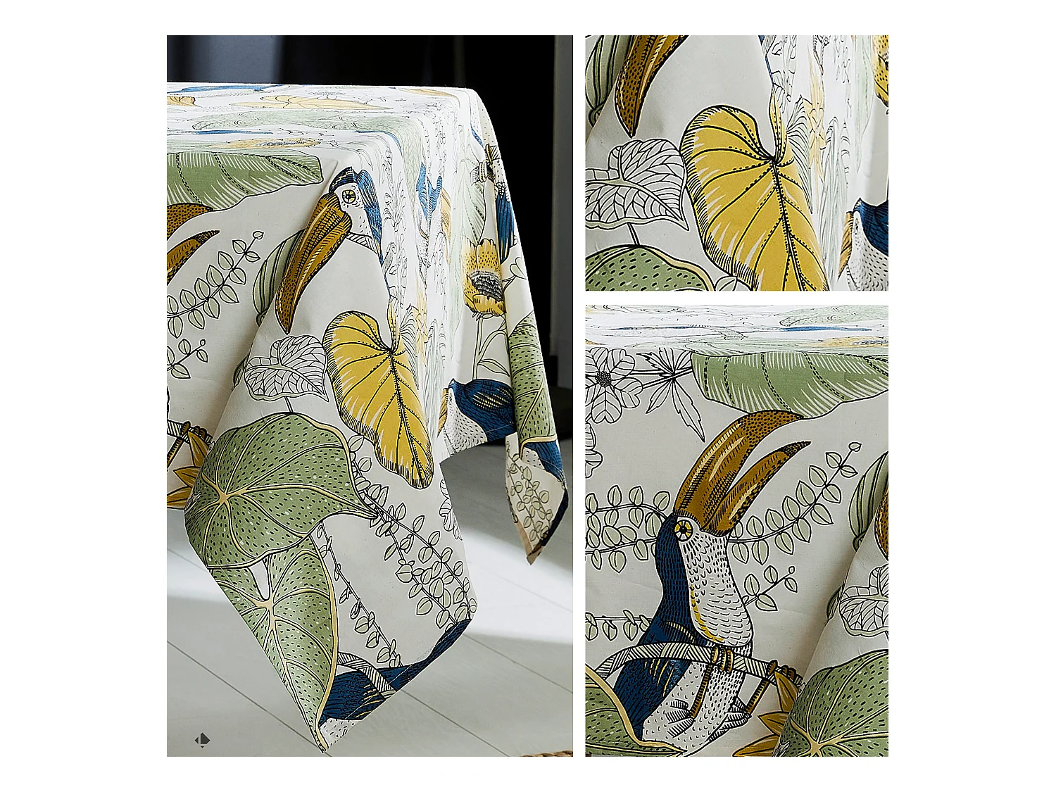 Nappe ronde 170 cm BRESIL vert coton + enduction acrylique