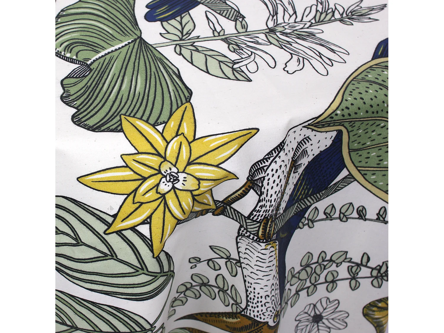 Nappe ronde 170 cm BRESIL vert coton + enduction acrylique