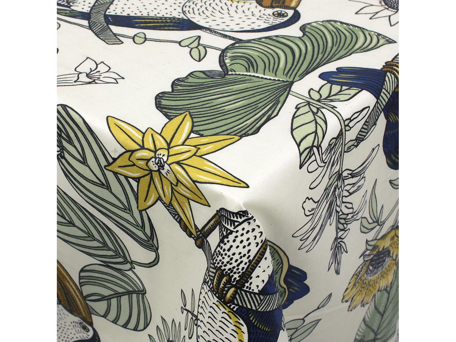 Nappe rectangle 160x250 cm BRESIL vert coton + enduction acrylique