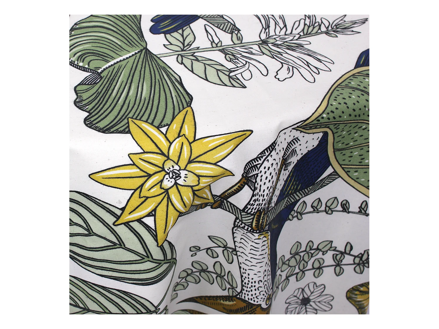 Nappe ovale 170x240 cm BRESIL vert coton + enduction acrylique