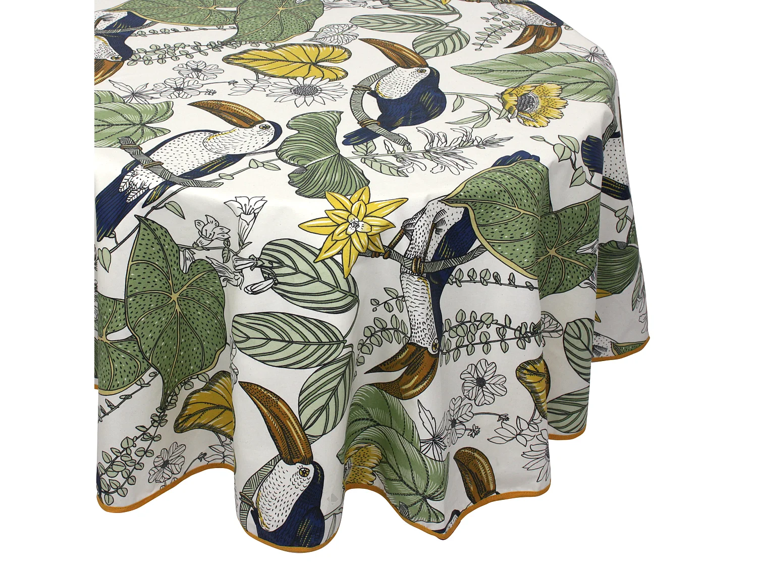 Nappe ovale 170x240 cm BRESIL vert coton + enduction acrylique