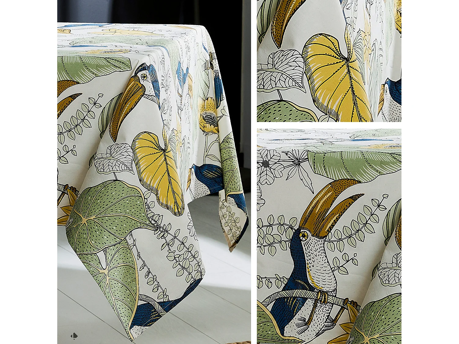 Nappe rectangle 160x300 cm BRESIL vert coton + enduction acrylique