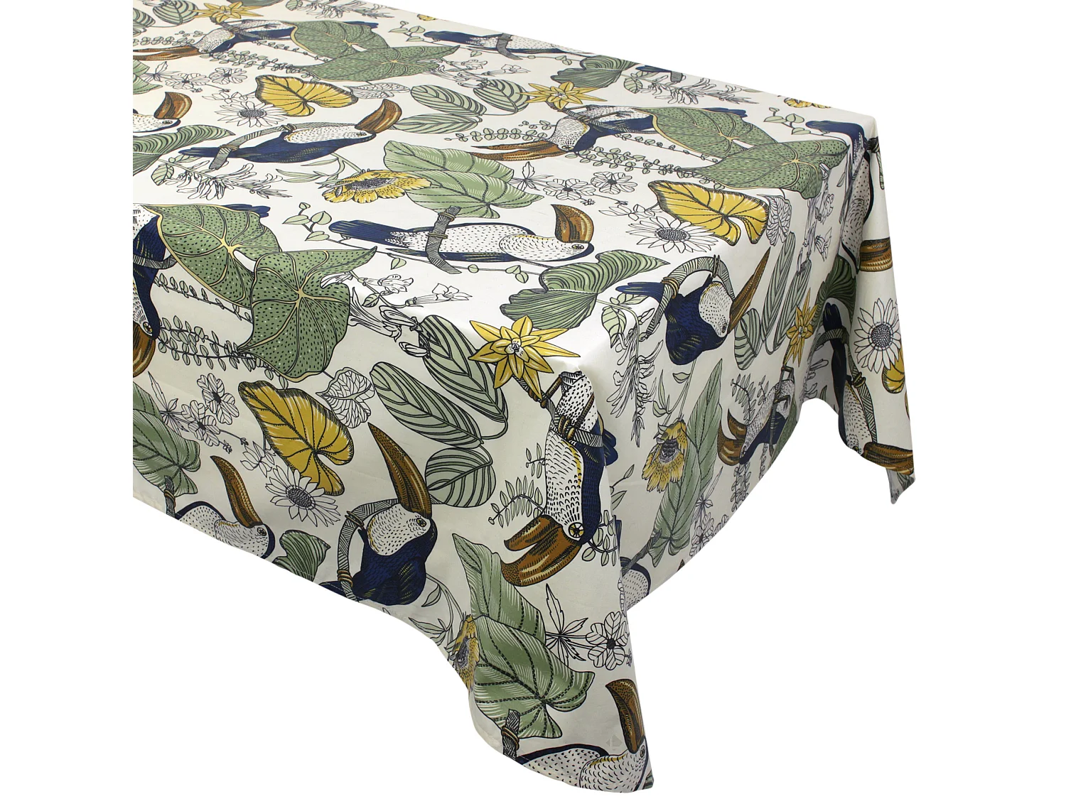 Nappe rectangle 160x350 cm BRESIL vert coton + enduction acrylique