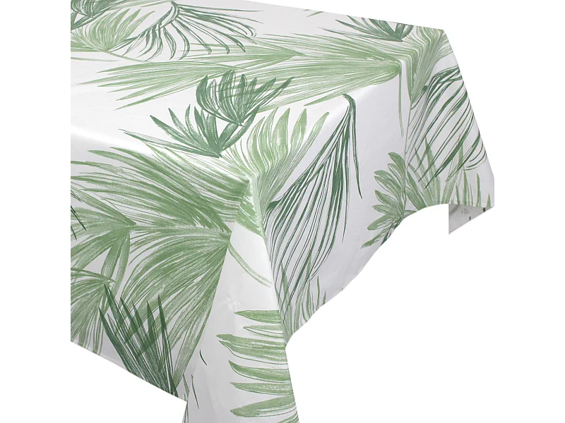 Nappe carrée 170x170 cm OASIS vert coton + enduction acrylique