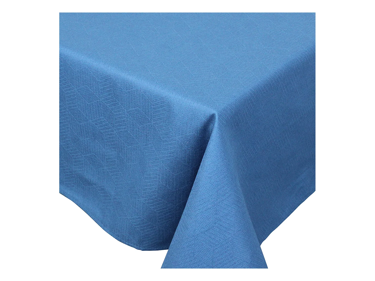 Nappe carrée 175x175 cm Jacquard coton CUBE bleu Cobalt