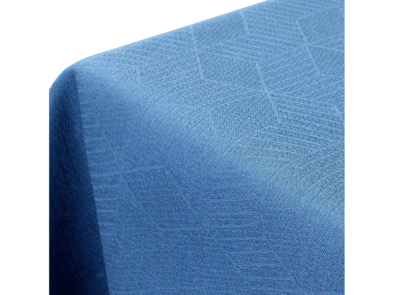 Nappe carrée 175x175 cm Jacquard coton CUBE bleu Cobalt