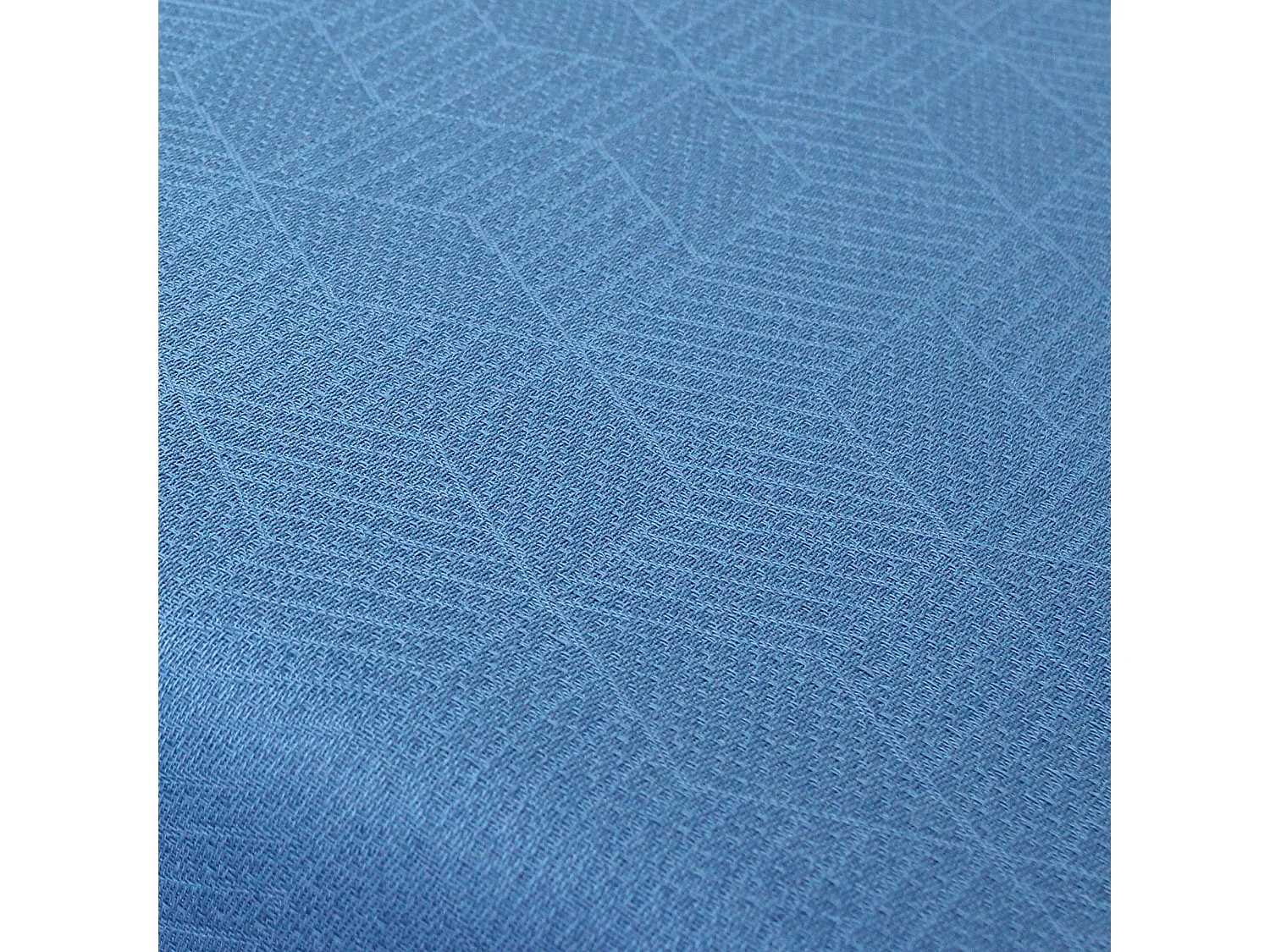 Nappe carrée 175x175 cm Jacquard coton CUBE bleu Cobalt