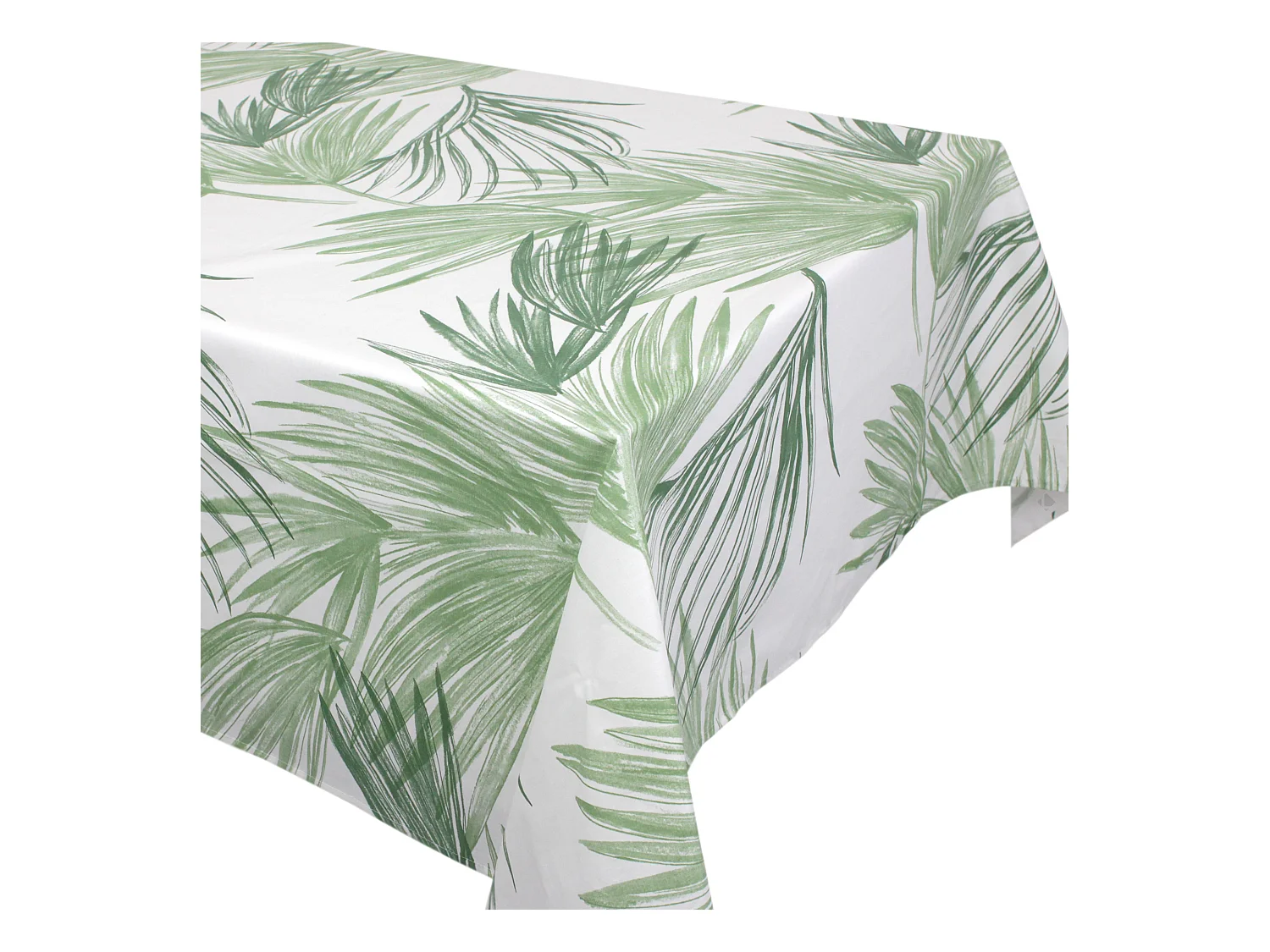 Nappe rectangle 160x350 cm OASIS vert coton + enduction acrylique