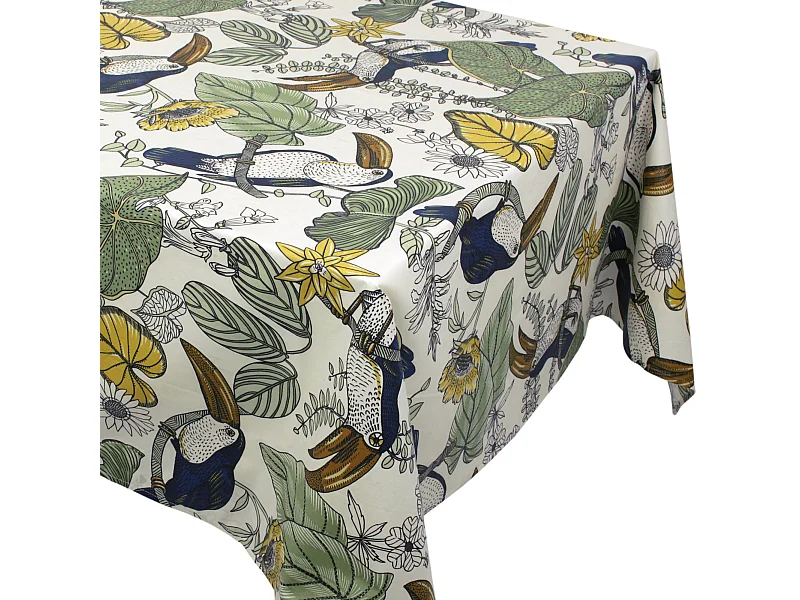 Nappe carrée 170x170 cm BRESIL vert coton + enduction acrylique