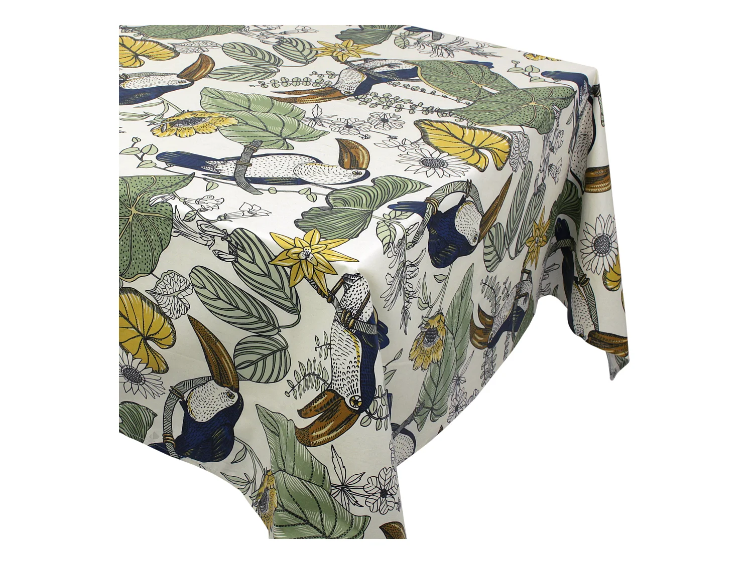 Nappe carrée 170x170 cm BRESIL vert coton + enduction acrylique