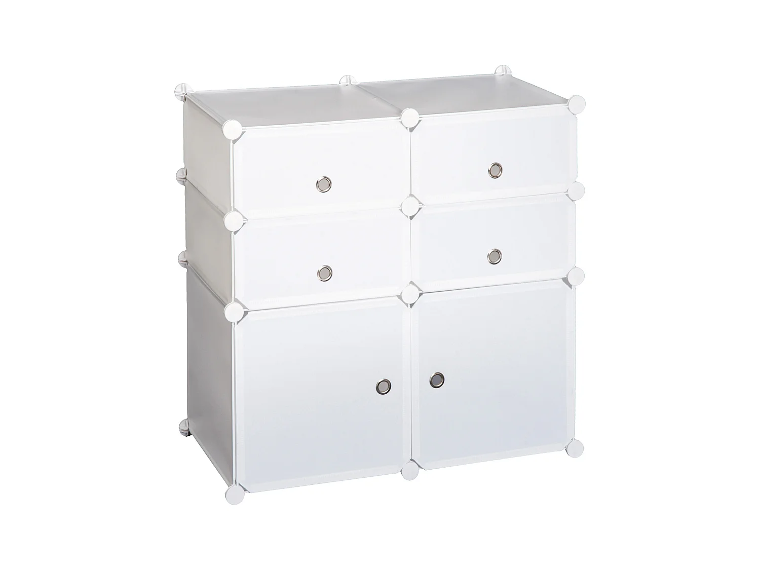 Armoire étagère à chaussures 3 niveaux 6 compartiments plastique + autocollants décoratifs 75L x 37l x 73H cm blanc